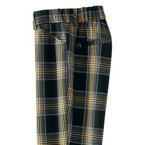 BELLUNA（ベルーナ）の「ソフトタッチ上品美セミワイドパンツ（ワイドパンツ・ガウチョ）」｜イエロー系チェック