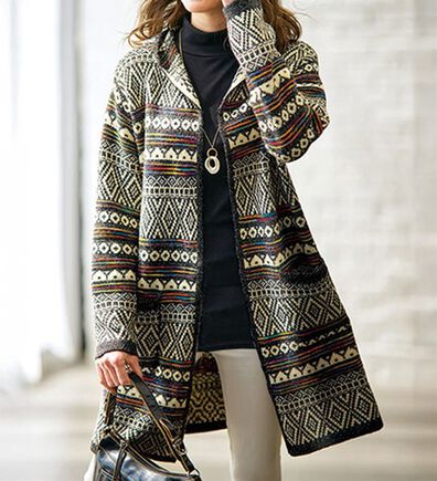 BELLUNA（ベルーナ）の「かすり使いジャカードニットジャケット（その他ジャケット）」