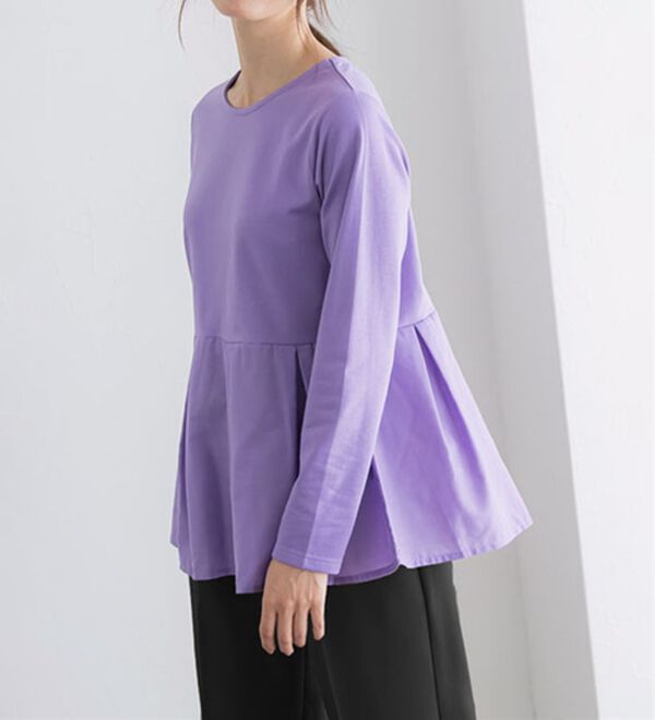 Pierrot（ピエロ）の「ライトスウェットタックデザインプルオーバー（カットソー）」｜パープル