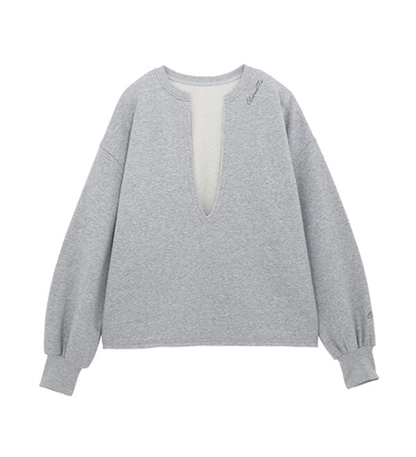 RANAN（ラナン）の「裏起毛Ｖネックロゴ刺しゅうスウェット（トレーナー・スウェット）」｜詳細画像