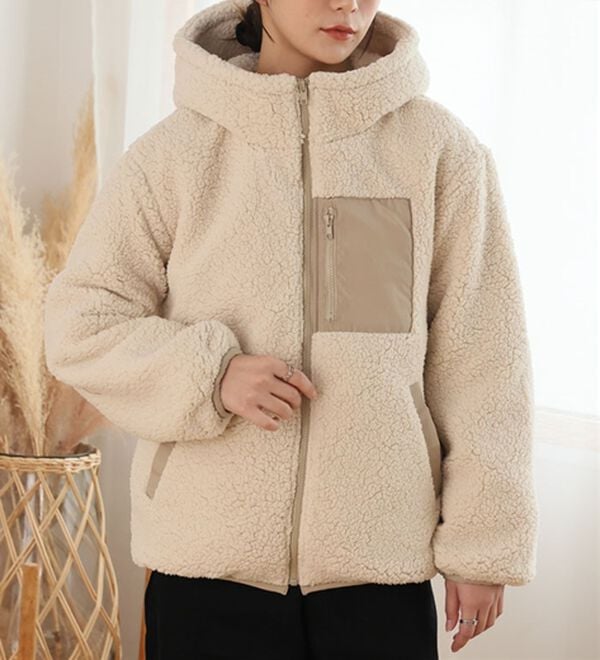 A HAPPY MARILYN（アハッピーマリリン）の「【大きいサイズ】【Ｌ～８Ｌ】中綿入りボアフードブルゾン（ブルゾン）」｜ベージュ