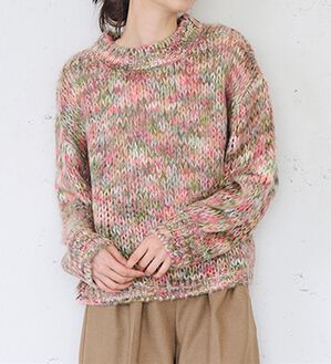 RANAN（ラナン）の「ミックスカラーシャギーニット（ニット・セーター）」｜グリーン系