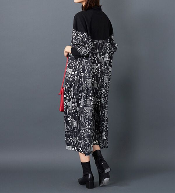 BELLUNA（ベルーナ）の「【Ｌａｇｒｉｌｕａ】ニット切替プリントワンピース（プリントワンピース）」｜詳細画像