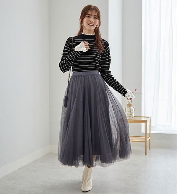 GeeRA（ジーラ）の「大人可愛い！レースが上品なハイネックニット（ニット・セーター）」｜詳細画像