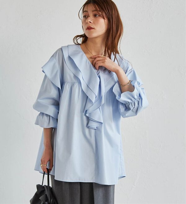 RANAN（ラナン）の「ビッグカラーフリルブラウス（ブラウス）」｜詳細画像