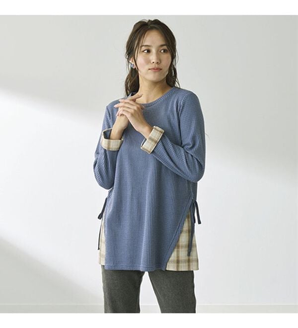 BELLUNA（ベルーナ）の「異素材重ね着風チュニック（チュニック）」｜詳細画像