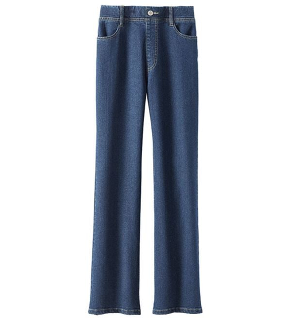 BELLUNA（ベルーナ）の「裏起毛セミフレアーデニムパンツ（フルレングスパンツ）」｜詳細画像