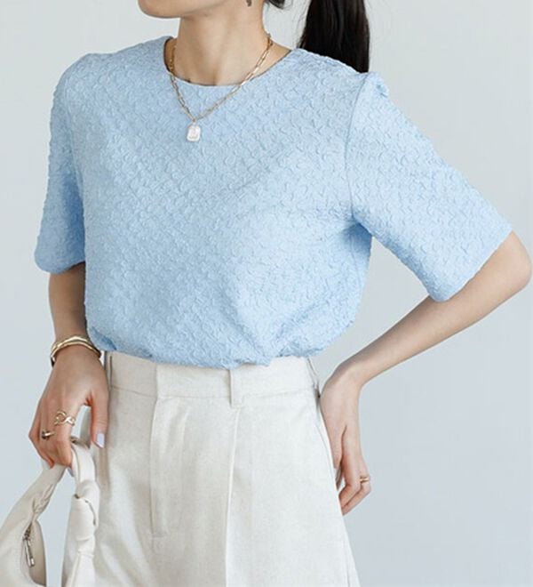 GeeRA（ジーラ）の「ふくれジャカードテクスチャーブラウス（ブラウス）」｜詳細画像