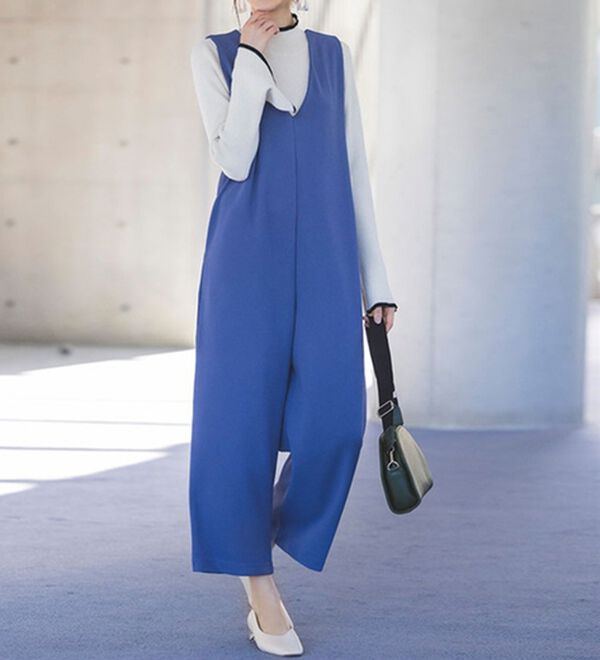 RANAN（ラナン）の「配色使いフレアー袖プチハイネックリブニット（ニット・セーター）」｜詳細画像