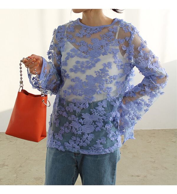 GeeRA（ジーラ）の「３Ｄレースブラウス（ブラウス）」｜詳細画像