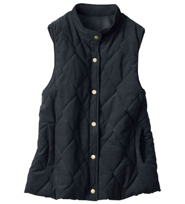 BELLUNA（ベルーナ）の「コーデュロイ中わたベスト（中わたコート・ベスト）」｜ネイビー