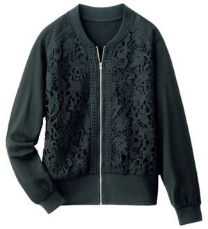 ルフラン（ルフラン）の「華やかレースブルゾン（ブルゾン）」｜黒