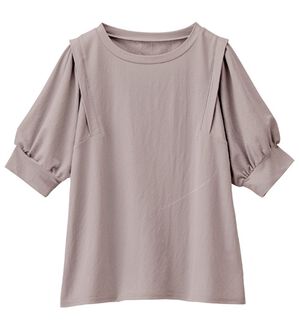 RANAN（ラナン）の「ひんやり！ボリューム袖きれい見えカットソー（カットソー）」｜グレー