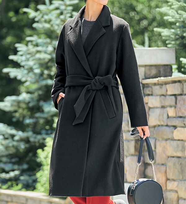 日本製生地＞ウールロングコート - ベルーナ【公式】