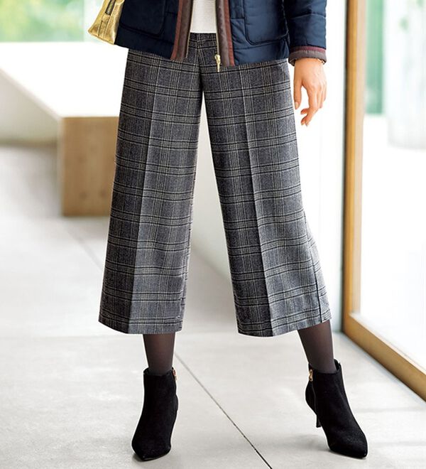 ふっくらウール調センタープレスクロップドパンツ - ベルーナ【公式】 