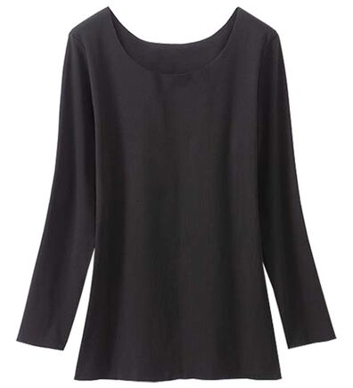 LAVIENNE（ラヴィエンヌ）の「吸湿発熱フラット仕立ての綿混クルーネックインナー（肌着・インナーウェア）」