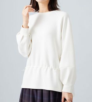 BELLUNA（ベルーナ）の「とろみ素材ドロスト使いプルオーバー（カットソー）」｜詳細画像