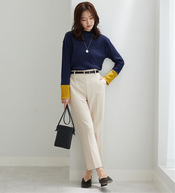 BELLUNA（ベルーナ）の「プリーツ素材配色デザインプルオーバー（カットソー）」｜詳細画像