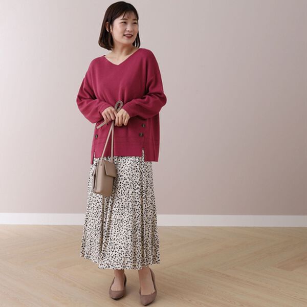 BELLUNA（ベルーナ）の「ミラノリブサイドボタン使いプルオーバー（ニット・セーター）」｜詳細画像