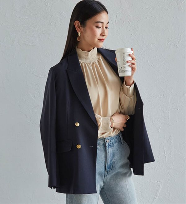 RANAN（ラナン）の「スカラップリブニット使いブラウス（ブラウス）」｜詳細画像