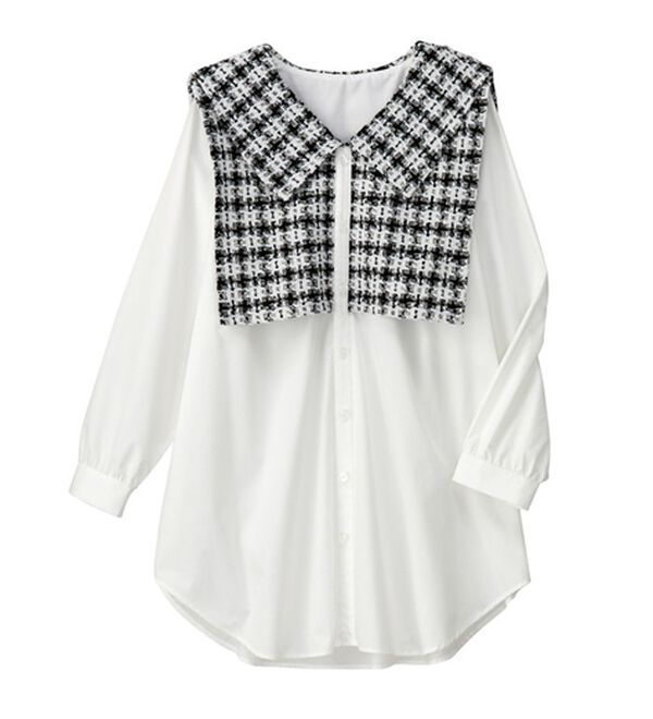 GeeRA（ジーラ）の「ツイード切替ブラウス（ブラウス）」｜詳細画像