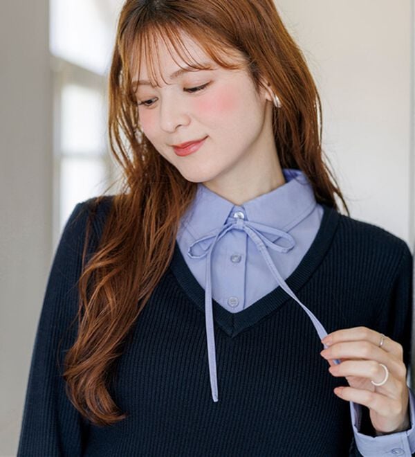 alotta（アロッタ）の「【Corie】シャツドッキングプリーツワンピース（ドッキングワンピース）」｜詳細画像
