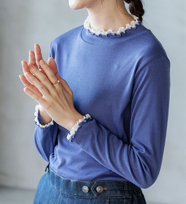 BELLUNA（ベルーナ）の「重ね着風フリル衿プルオーバー（カットソー）」｜詳細画像