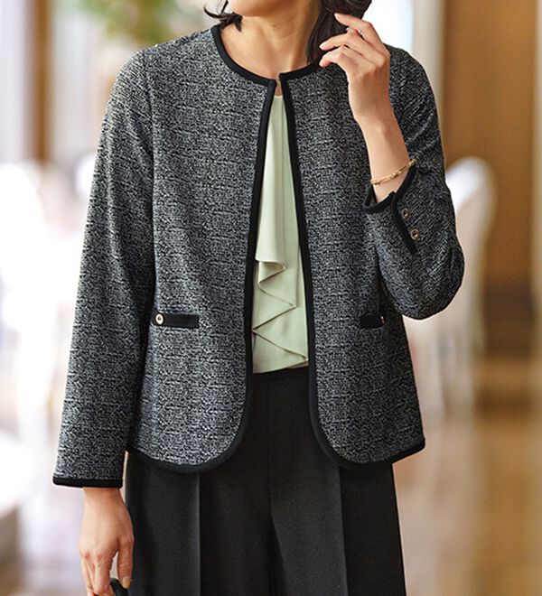 BELLUNA（ベルーナ）の「＜セレモニースタイル＞ポケット付ツイード調ジャケット（その他ジャケット）」｜詳細画像