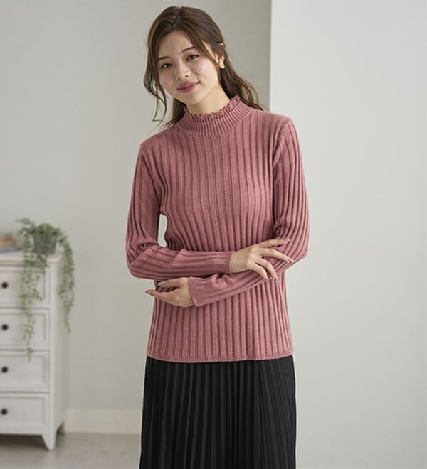 BELLUNA（ベルーナ）の「ウール入りウォッシャブルセーター（ニット・セーター）」｜詳細画像