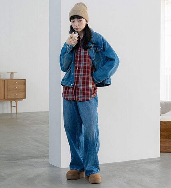 BELLUNA（ベルーナ）の「サラッと軽い！チェック柄シャツ（シャツ）」｜詳細画像