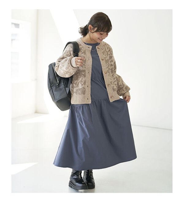 BELLUNA（ベルーナ）の「配色ジャカードニットショートカーディガン（ニットカーディガン）」｜詳細画像