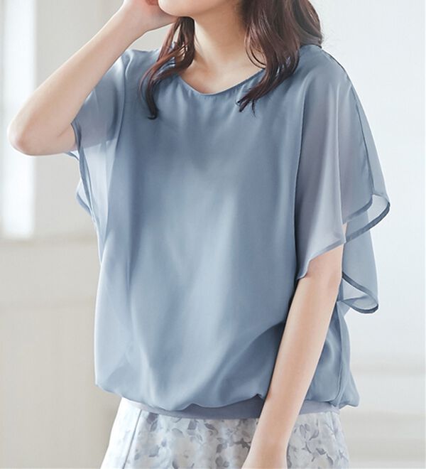 alotta（アロッタ）の「【接触冷感】カットソー裏地付ドルマンブラウス（ブラウス）」｜詳細画像