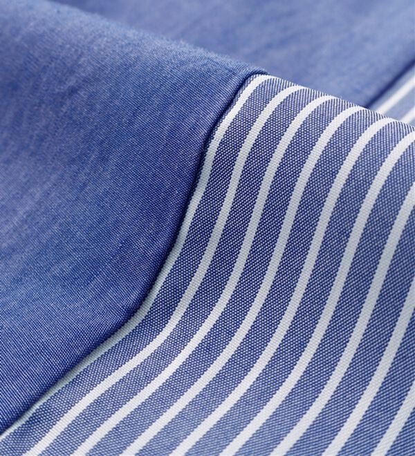 BELLUNA（ベルーナ）の「ストライプ&times;異素材切替シャツチュニック（チュニック）」｜詳細画像