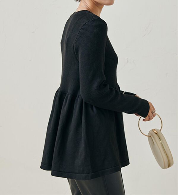 RANAN（ラナン）の「リブ切替ペプラムニット（ニット・セーター）」｜詳細画像