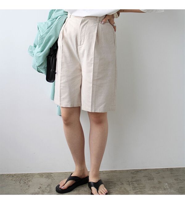GeeRA（ジーラ）の「リネンライクハーフパンツ（その他パンツ）」｜詳細画像