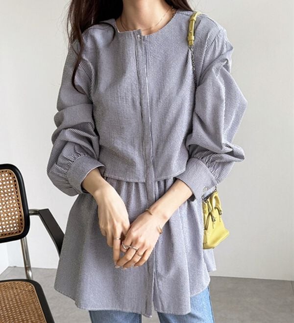 GeeRA（ジーラ）の「羽織にもなる！ペプラムシャツチュニック（チュニック）」｜詳細画像