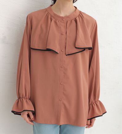 A HAPPY MARILYN（アハッピーマリリン）の「【Ｌ～６Ｌ】【ＭａｒｉｌｙｎＳｗｅｅｔ】体型別フェミニン パイピングフリルブラウス（ブラウス）」