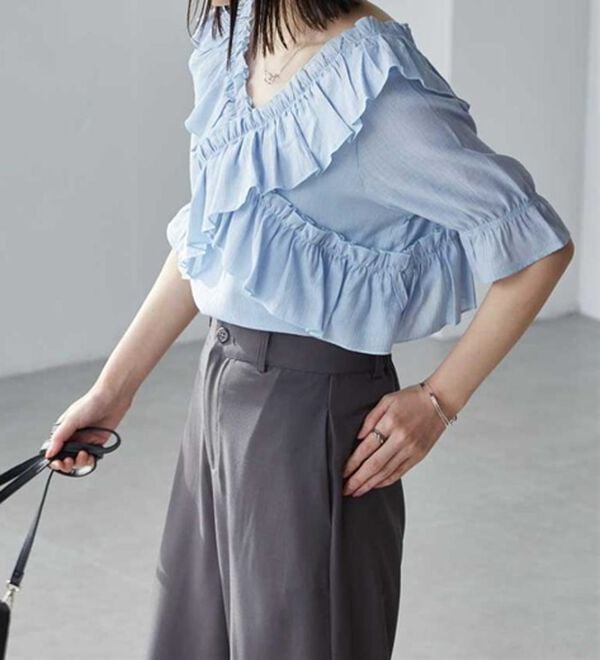 RANAN（ラナン）の「オフショルフリルブラウス（ブラウス）」｜詳細画像
