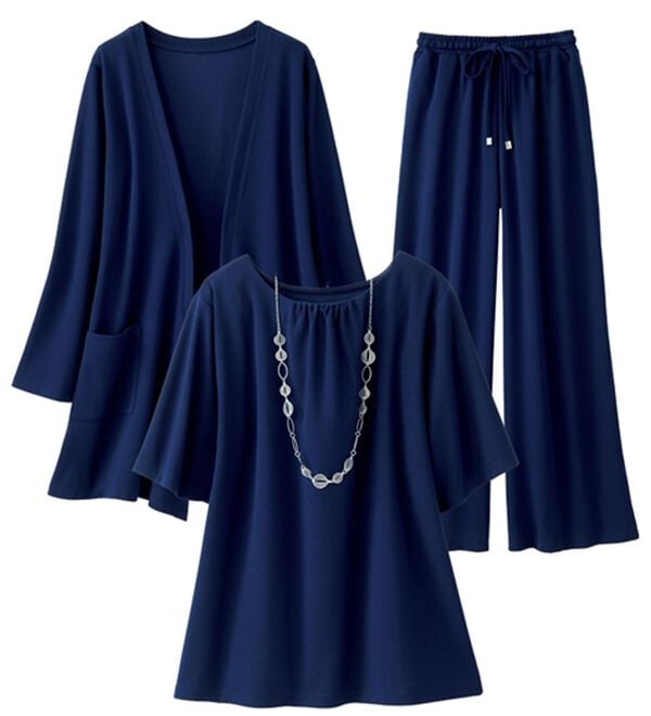 LAVIENNE（ラヴィエンヌ）の「【３点セット】旅ともトラベルセットアップ（セットアップ）」｜ネイビー