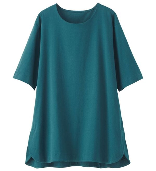BELLUNA（ベルーナ）の「＜プレミアムスムースコットン＞ロング丈Ｔシャツ（カットソー）」｜詳細画像