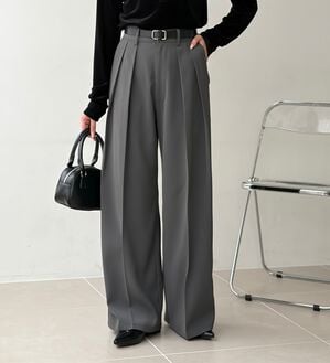 GeeRA（ジーラ）の「タックボリュームワイドスラックスパンツ（ワイドパンツ・ガウチョ）」｜詳細画像