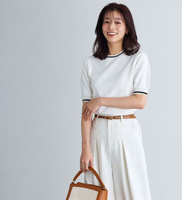 Pierrot（ピエロ）の「ライン配色パフニット（ニット・セーター）」｜詳細画像