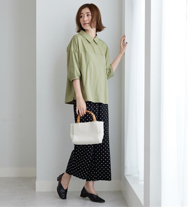 BELLUNA（ベルーナ）の「衿付き異素材切替プルオーバー（カットソー）」｜詳細画像