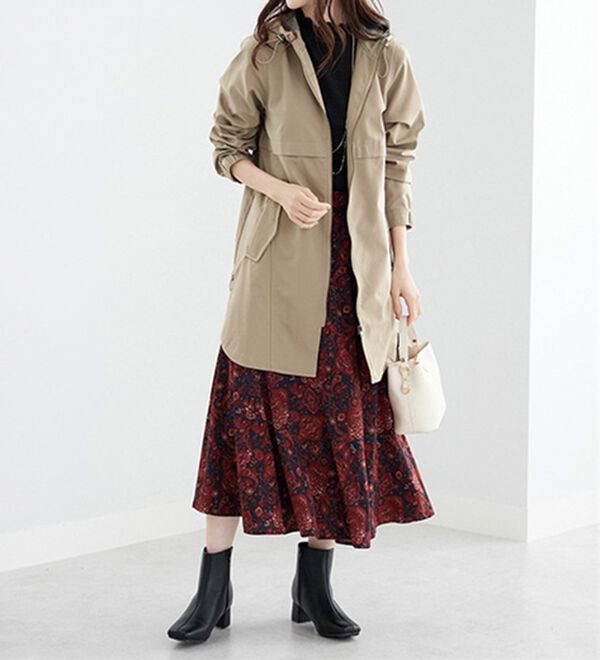 BELLUNA（ベルーナ）の「はっ水加工ボンディング素材ロング丈パーカー（ロングコート）」｜詳細画像