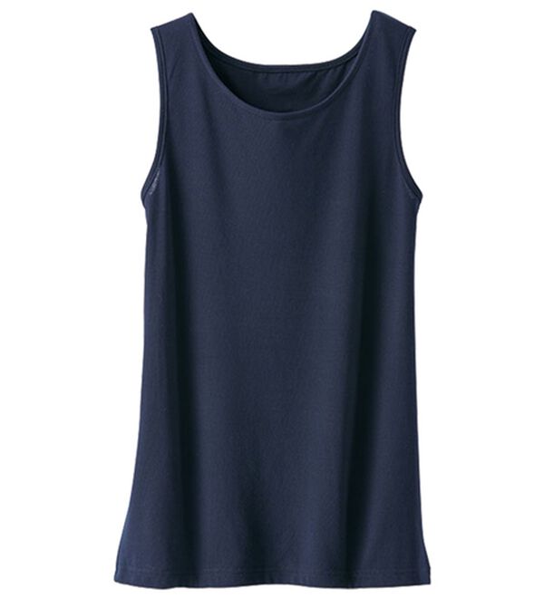 BELLUNA（ベルーナ）の「【シャツ+インナーのセット】スラブ素材ボタン使い裾タックシャツアンサンブル（アンサンブル）」｜詳細画像