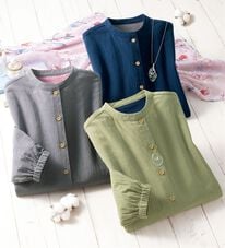 ルフラン（ルフラン）の「【３色組】綿１００％ワッシャー加工のおうちシャツ（ホームウェア）」