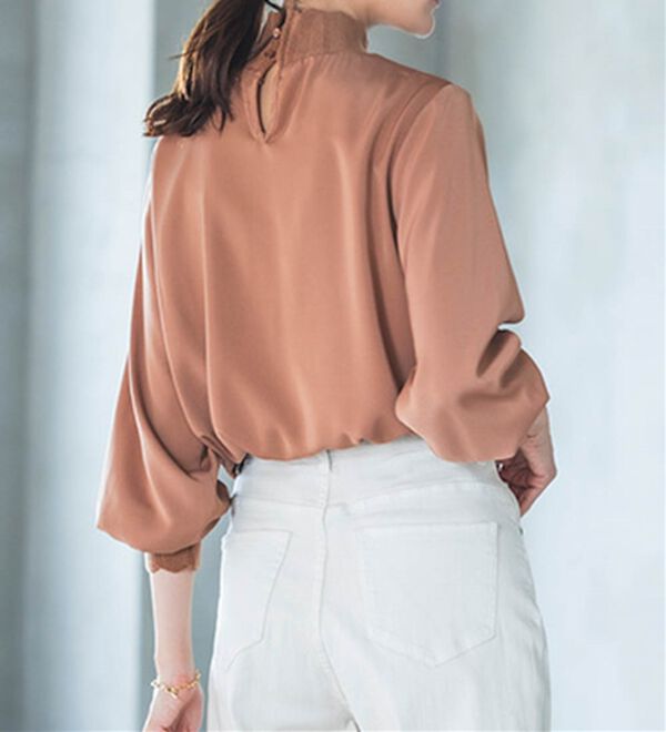 RANAN（ラナン）の「スカラップリブニット使いブラウス（ブラウス）」｜詳細画像