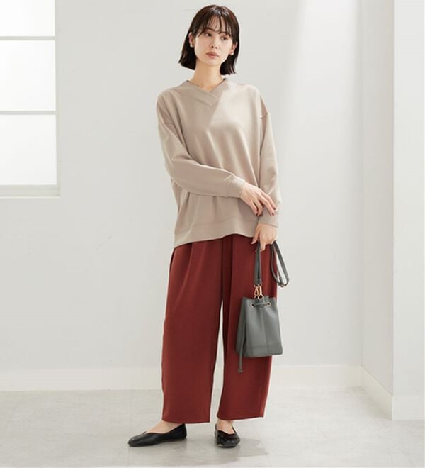 BELLUNA（ベルーナ）の「なめらかタッチ！もっちりんＶネックチュニック（カットソー）」｜詳細画像