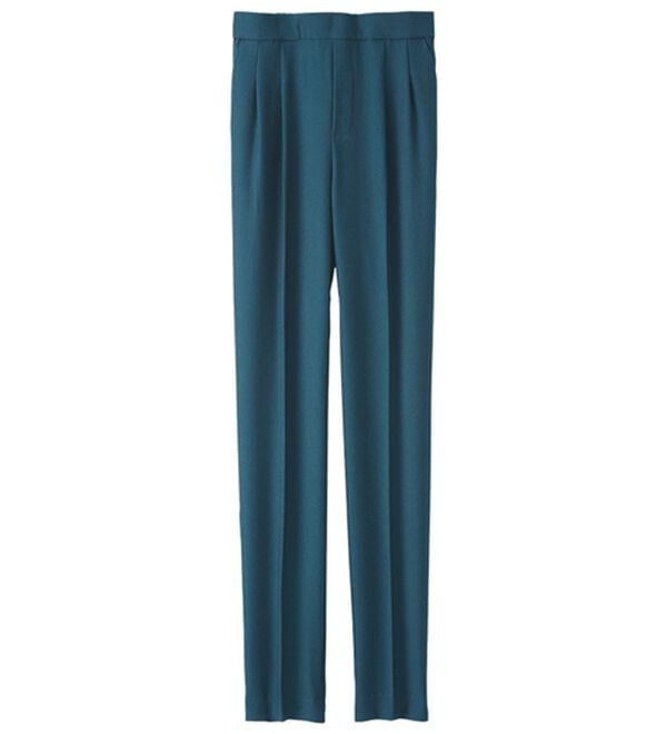 BELLUNA（ベルーナ）の「すっきり見えタックテーパードパンツ（フルレングスパンツ）」｜ネイビーブルー