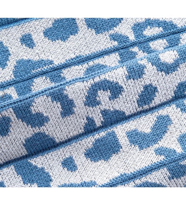 RANAN（ラナン）の「ヒョウ柄ジャカードニットワンピース（ニットワンピース）」｜詳細画像